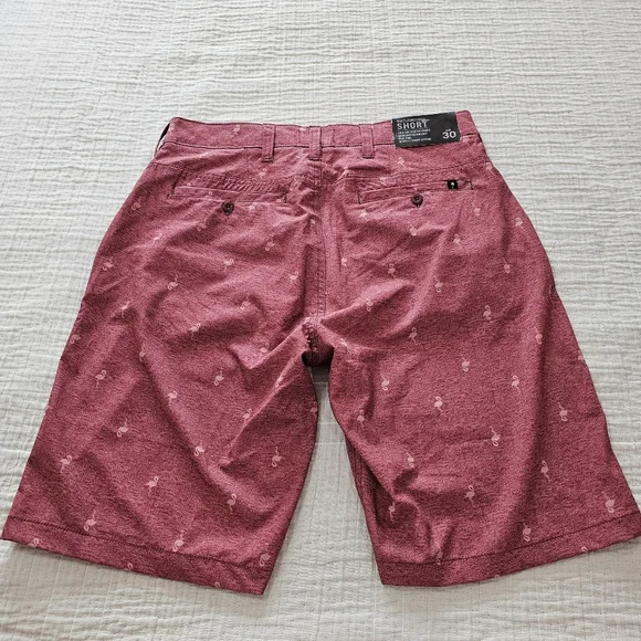 Mens Multi-Functional Beach Shorts Flamingo Chambray Size 30 NWTS - Picture 2 of 10